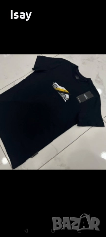 Мъжка тениска ХУГО БОСС в черен цвят 2ХЛ последен размер , снимка 2 - Тениски - 52330078