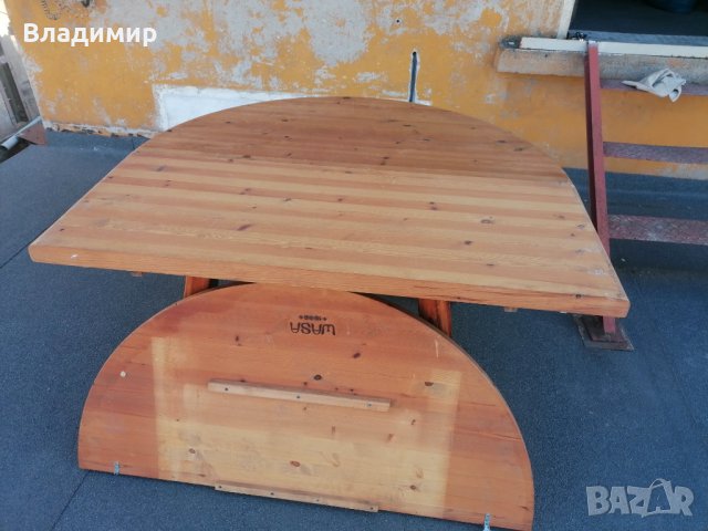 Дървена маса със столове, снимка 2 - Маси - 39770632
