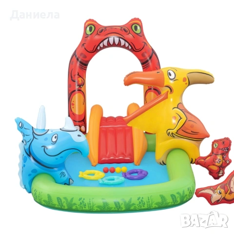 Водна площадка Bestway Jurassic 53160 – Детски мини аквапарк с пързалка и пръскачки, снимка 13 - Градински мебели, декорация  - 54304970