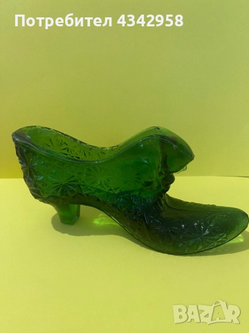 Винтидж стъклена декоративна обувка. 1950-те.Германия., снимка 2 - Антикварни и старинни предмети - 52809629
