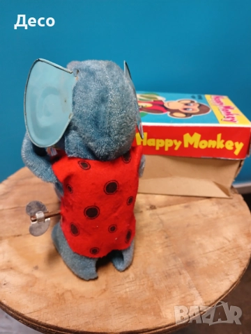 Стара японска механична играчка слон музикант., снимка 3 - Колекции - 51551861