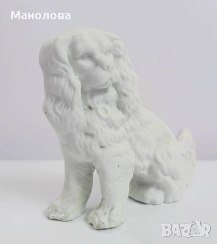 Фигурка на Пудел изработена от не глазиран бисквитен порцелан., снимка 2 - Колекции - 50650102