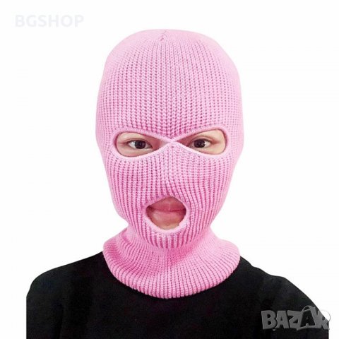 Зимна шапка маска - Pink Balaclava, снимка 3 - Шапки - 30397921