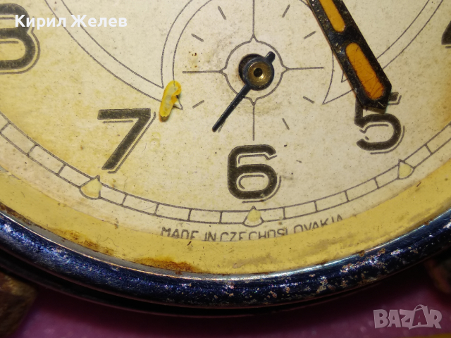 PRIM MADE IN CZECHOSLOVAKIA Стар МЕХАНИЧЕН КОЛЕКЦИОНЕРСКИ ЧЕХОСЛОВАШКИ БУДИЛНИК - ПРИМ 43685, снимка 3 - Антикварни и старинни предмети - 44549179