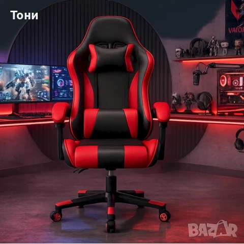 Ергономичен офис и геймърски стол – Максимален комфорт за гърба и врата, регулируем, снимка 8 - Столове - 54232713