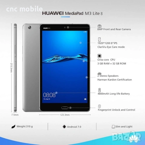 Huawei Mediapad M3 Lite 8" - Huawei CPN-AL00 - Huawei CPN-W09 - Huawei CPN-L09 - калъф case , снимка 4 - Таблети - 54149786