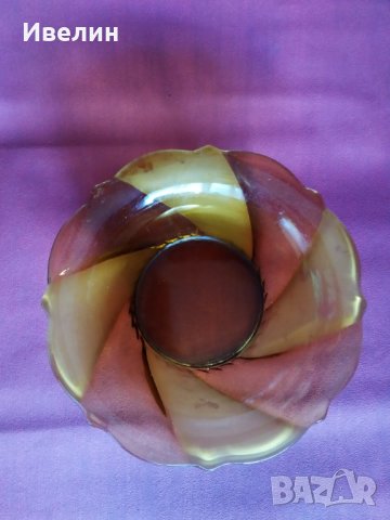 стъклена купа,фруктиера арт деко, снимка 3 - Антикварни и старинни предмети - 29716980