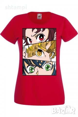 Дамска тениска Аниме Манга Demon Slayer Trio,Анимация,игра,Празник,Повод., снимка 3 - Тениски - 38058729