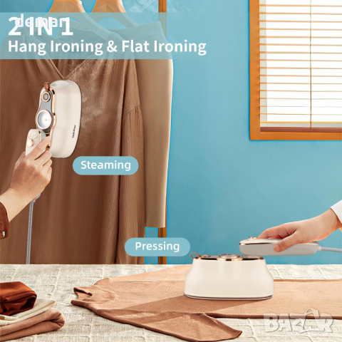 Takilar Преносима мини парна ютия 2 в 1, ръчен уред за изпаряване на дрехи, 1250 W мощност , снимка 3 - Ютии - 44913516