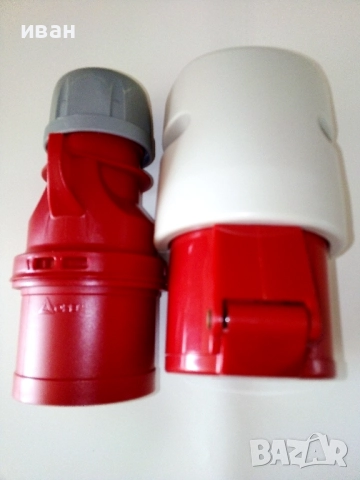 Комплект трифазен контакт + щепсел 32А, снимка 2 - Други машини и части - 52798054