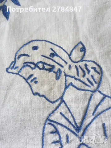 Ръчна бродерия върху хасе от социализма , снимка 5 - Антикварни и старинни предмети - 47783306