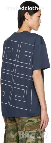 GIVENCHY Navy Blue 4G Star Logo Print Relaxed Fit Мъжка / Дамска Тениска size M