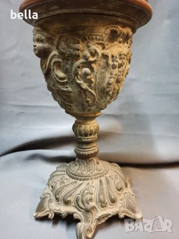 Антикварна настолна газена лампа с образи, снимка 16 - Антикварни и старинни предмети - 47364897