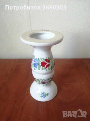 Порцеланов свещник ръчно рисуван, цена 5 лв