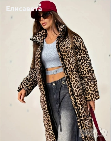 Дамско зимно яке в леопардов цвят , снимка 2 - Якета - 52958181