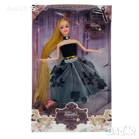 Кукла с дълга коса и модна рокля, снимка 1 - Кукли - 44934502