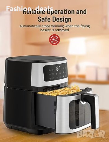 Нов Въздушен фритюрник Symdral 5L здравословно готвене Air Fryer кухня дом, снимка 6 - Фритюрници - 42521759