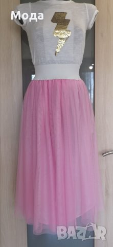 Пола от мек тюл РОЗОВА Нова!, снимка 5 - Поли - 31350431