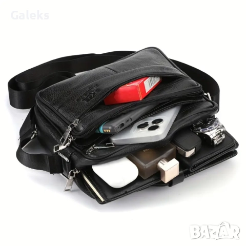 Ежедневно/Елегантна и Практична мъжка чантичка /Кафява и Черна естествена кожа!, снимка 11 - Чанти - 50530782