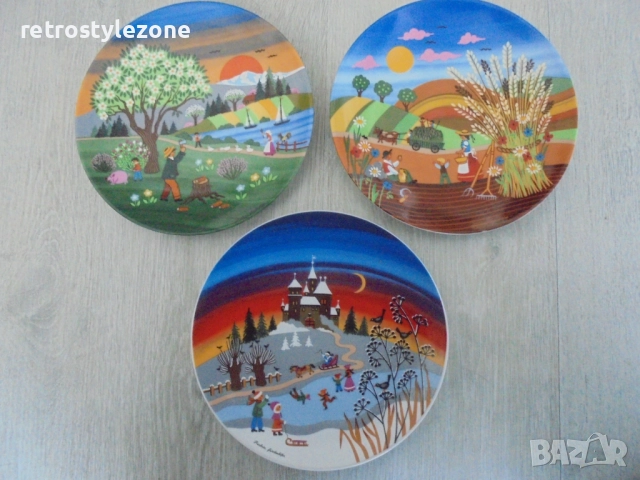 № 8390 Три порцеланови декоративни чинии / пана – Reutter Porzellan  