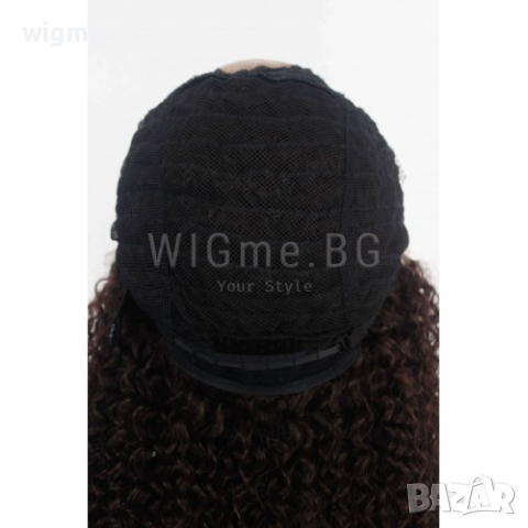 Дълга тъмнокестенява къдрава лейс фронт перука Лейла, снимка 3 - Аксесоари за коса - 36570727