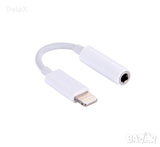 Кабел преходен за iPhone, apple lighining(м), 3,5mm STEREO JACK(ж), 0,12m, снимка 1