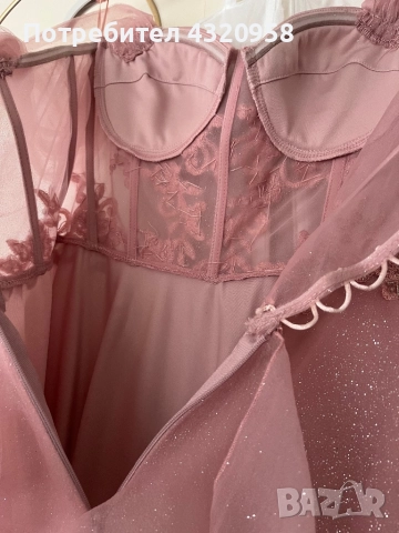 Елегантна розова рокля – като нова, носена само веднъж, снимка 5 - Рокли - 52097906
