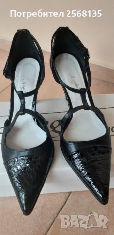 Красиви Обувки Естествена Кожа и Естестен Крок Лак! НОВИ! №36, снимка 2 - Дамски обувки на ток - 42088730