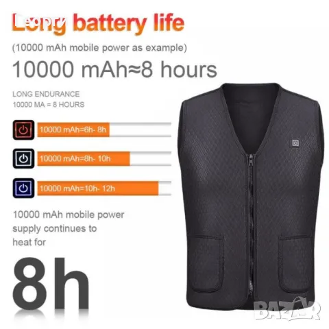 Унисекс електрически термичен елек с USB свързаност, снимка 3 - Други - 49287459