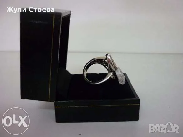 Нов сребърен пръстен с циркони и кристали, снимка 3 - Пръстени - 56238232