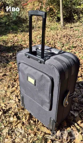 Куфар от плат, цвят петрол, твърда рамка, заключване., снимка 3 - Куфари - 47901856