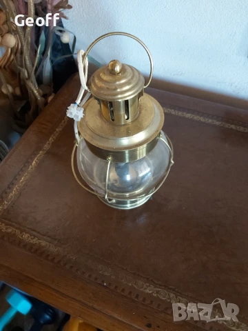 Brass Cabin style hanging/table lamp., снимка 5 - Лампи за таван - 51065048
