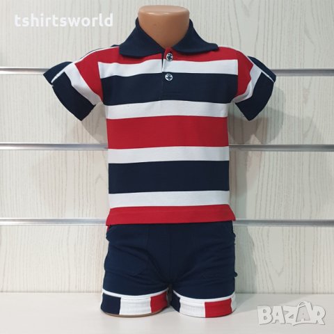 Ново детско моряшко комплектче тип Lacoste с яка, снимка 4 - Детски комплекти - 30326028