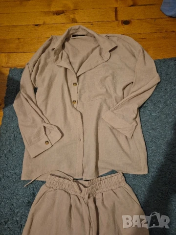 бежов летен костюм Радис, снимка 2 - Комплекти - 51359468