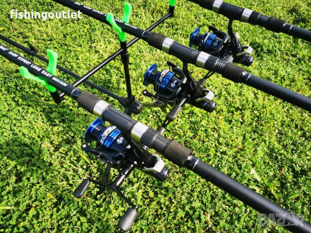 Промо комплект ! 3 шарански въдици 3.60мт и 3 макари с 10 лагера и двоен аванс, снимка 3 - Въдици - 42249195