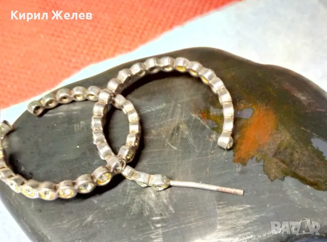 СТАРИ СТИЛНИ СКЪПОЦЕННИ СРЕБЪРНИ ОБЕЦИ СРЕБРО ВИСОКА ПРОБА с ИСКРЯЩИ ФАСЕТИРАНИ ЦИРКОНИ 48617, снимка 3 - Антикварни и старинни предмети - 49511073