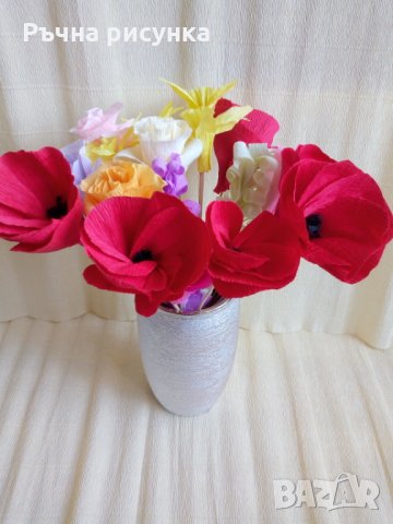 Лалета и други цветя от хартия , снимка 4 - Декорация за дома - 32061320