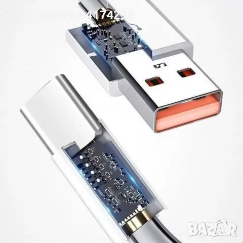 Нов USB Type C кабел 120W 10A 10A Бърз кабел за зареждане мобилен телефон USB кабел за зареждане каб, снимка 3 - Резервни части за телефони - 56196813