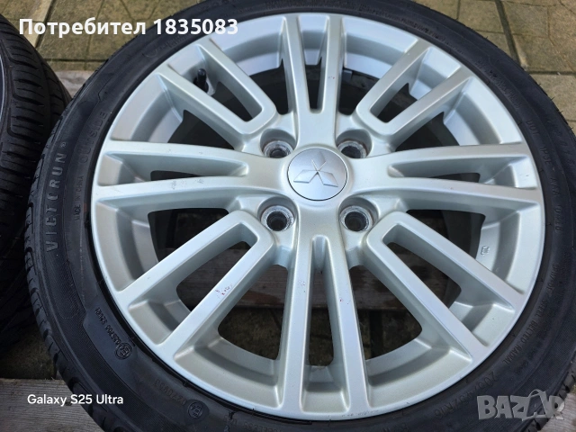 Лети джанти 16ки 4х114.3 Mitsubishi + летни гуми 205/45/16, снимка 7 - Гуми и джанти - 53297174