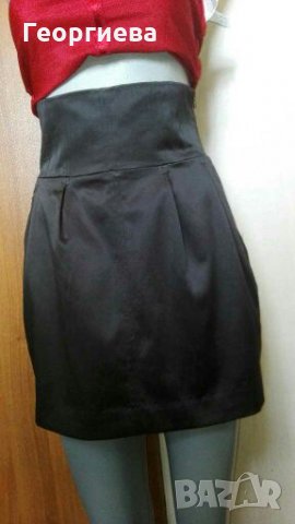 Черна сатенена пола 👗🍀34 р-р XS👗🍀арт.545