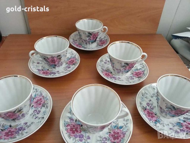 Руски порцеланов сервиз за чай ЛФЗ, снимка 10 - Антикварни и старинни предмети - 30592543