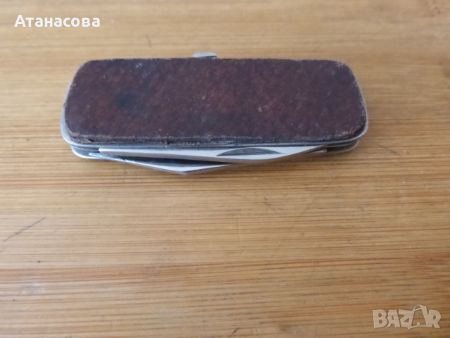 Рядко джобно ножче 4 инструмента кожено, снимка 7 - Антикварни и старинни предмети - 44755831