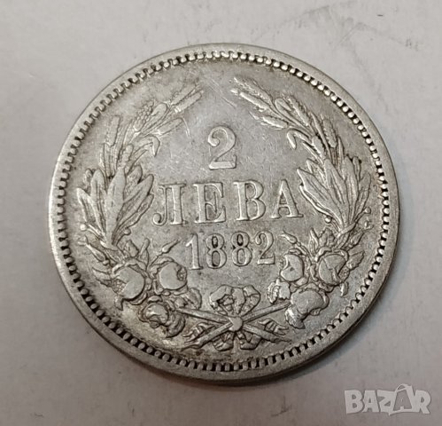 2 лева 1882г сребро, снимка 2 - Нумизматика и бонистика - 29490457