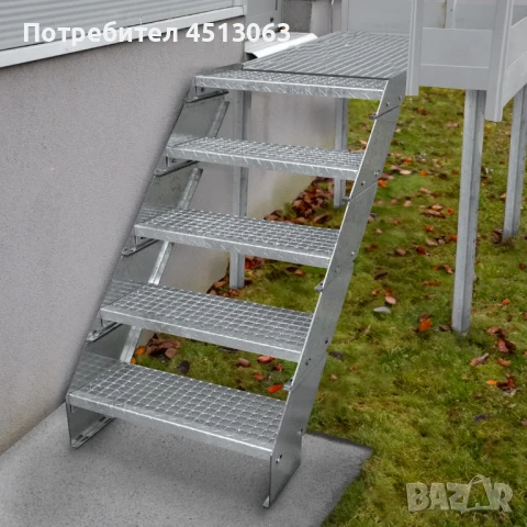 Поцинковани стъпала MEA METAL – метални, решетъчни, противохлъзгащи, снимка 1