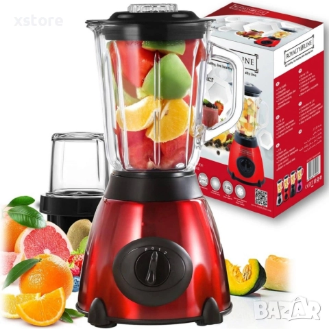 Кухненски блендер с мелница Royalty Line RL-SME-600.6. Червен/черен, снимка 5 - Блендери - 52595489