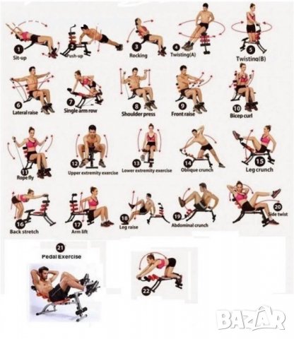 Фитнес Уред За Хиперекстензии 6 Pack 6 в 1 само за 250 лв. За много упражнения за кръст, гръб, рамо,, снимка 2 - Фитнес уреди - 39912063