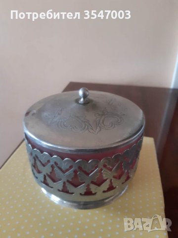 Руски стакани, захарница и поднос от мелхиор, снимка 6 - Антикварни и старинни предмети - 39648963