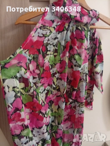 Блузка на цветя. M/L, снимка 4 - Потници - 54180638