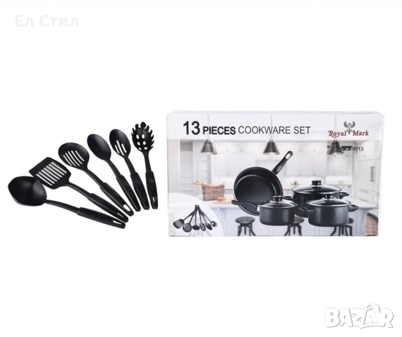 Комплект съдове за готвене от 13 части,незалепващо покритие,за индукционни котлони и печки, снимка 3 - Съдове за готвене - 53879913