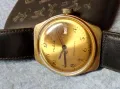 RUHLA ANTIMAGNETIC MADE in GDR Стар ПОЗЛАТЕН НЕМСКИ ЧАСОВНИК РУХЛА РАБОТИ КАИШКА Естеств. КОЖА 48690, снимка 1